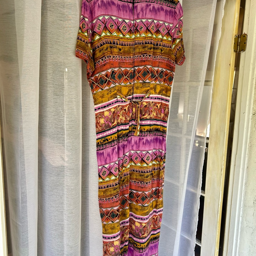 Nina Piccalino colorful vintage Aztec print maxi dress size 16 - Picture 6 of 8
